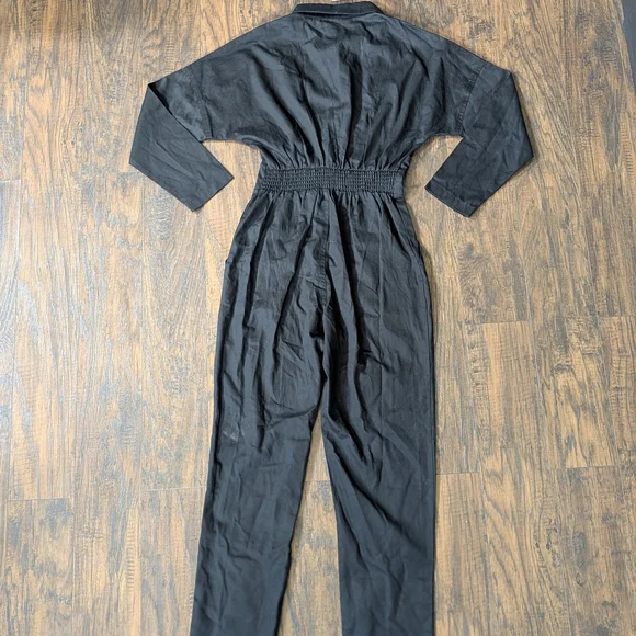 Black Button-Up Jumpsuit - Picture 6 of 8